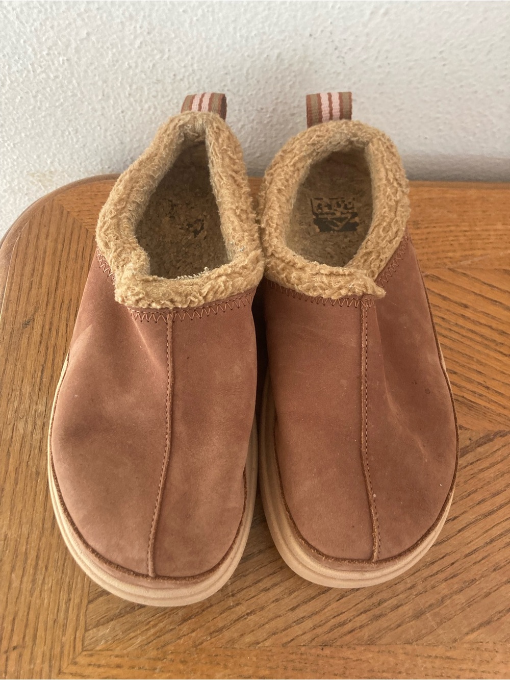 REEF Weekend Milk Chocolate Leather Low Brooke Women’s Platform Slippers (8.5)